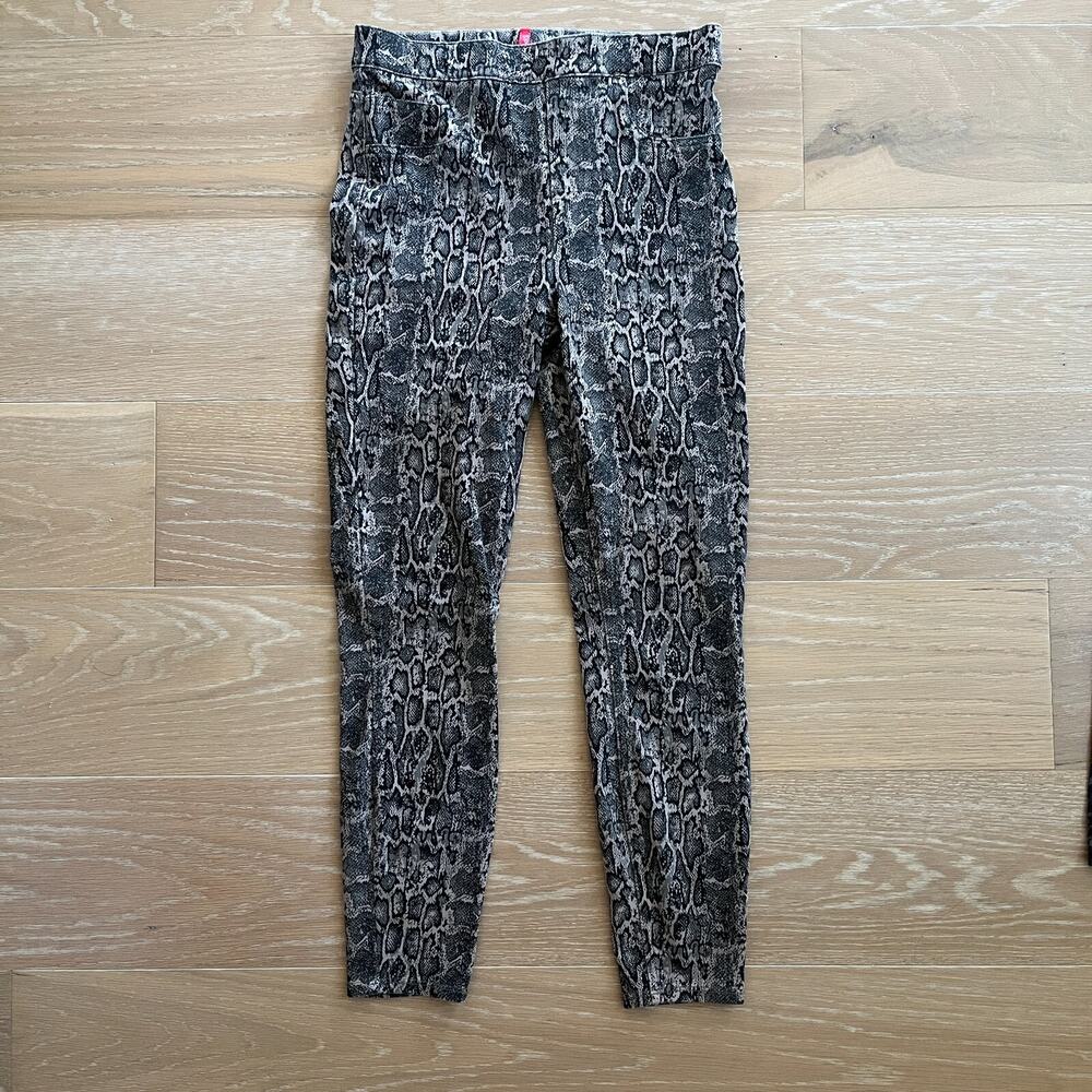 Spanx Women's Leggings Taupe Snake Print Leggings Size Medium